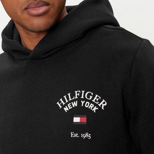 Tommy Hilfiger Arched Varsity Hoodie Zwart
