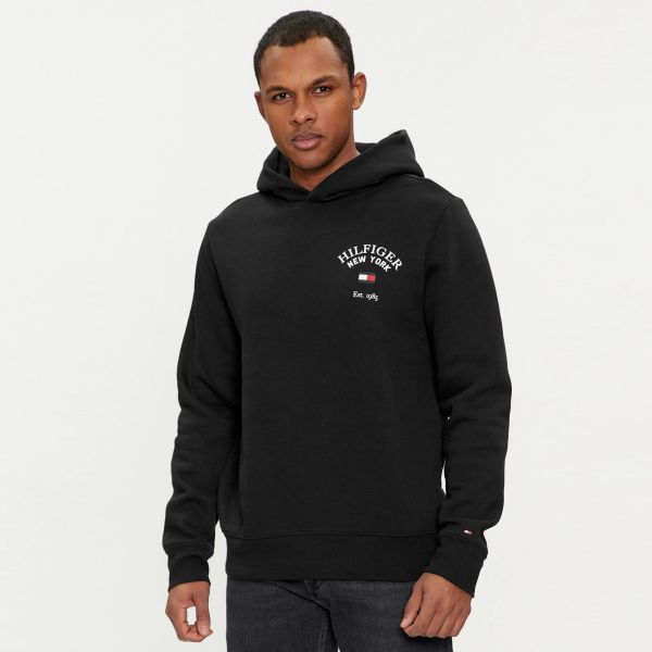 Tommy Hilfiger Arched Varsity Hoodie Zwart