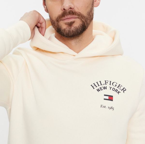 Tommy Hilfiger Arched Varsity Hoodie Off White