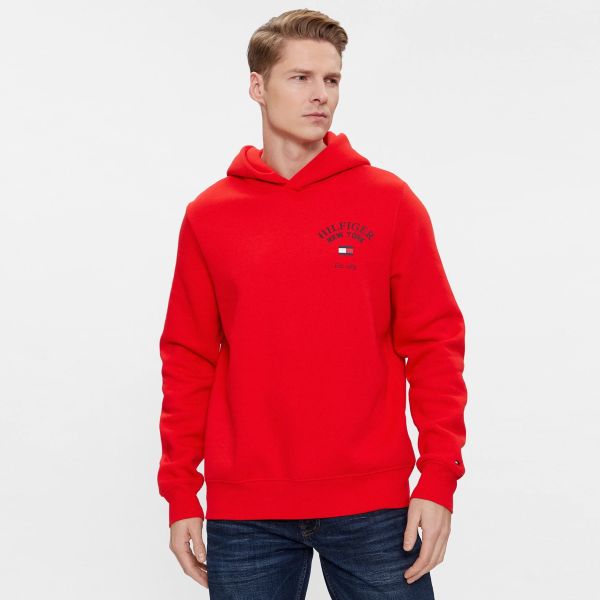 Tommy Hilfiger Arched Varsity Hoodie Rood