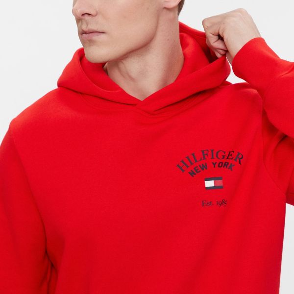Tommy Hilfiger Arched Varsity Hoodie Rood