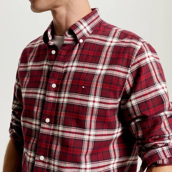 Tommy Hilfiger Brushed Tommy Tartan Overhemd Rood