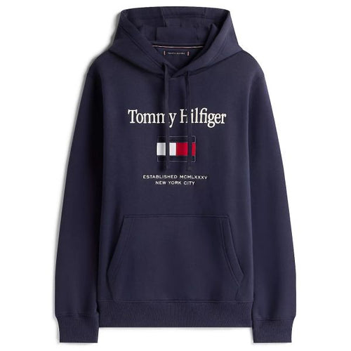 Tommy Hilfiger Embro Flag Hoodie Navy