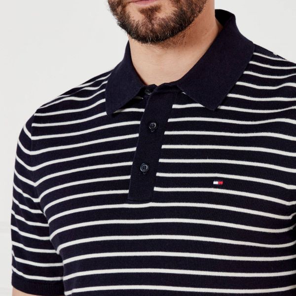 Tommy Hilfiger Essential Cotton Knit Polo Navy/Off White