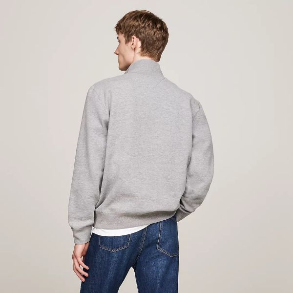 Tommy Hilfiger Essential Fleece Quarter Zip Sweater Grijs