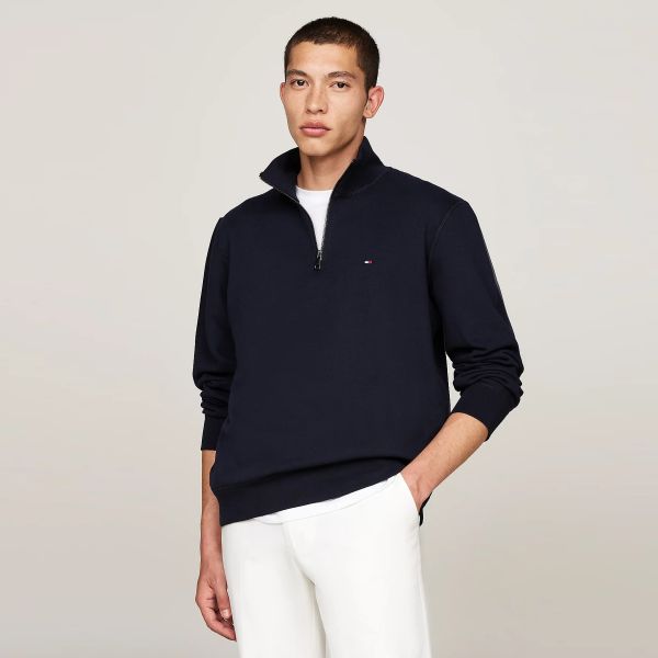 Tommy Hilfiger Essential Fleece Quarter Zip Sweater Navy