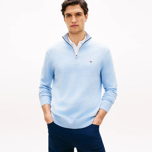 Tommy Hilfiger Essential Zip Sweater Licht Blauw