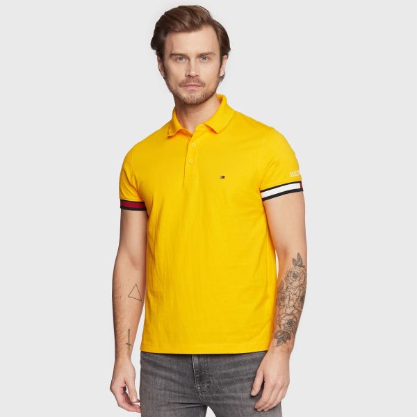 Tommy Hilfiger Flag Sleeve Polo Geel