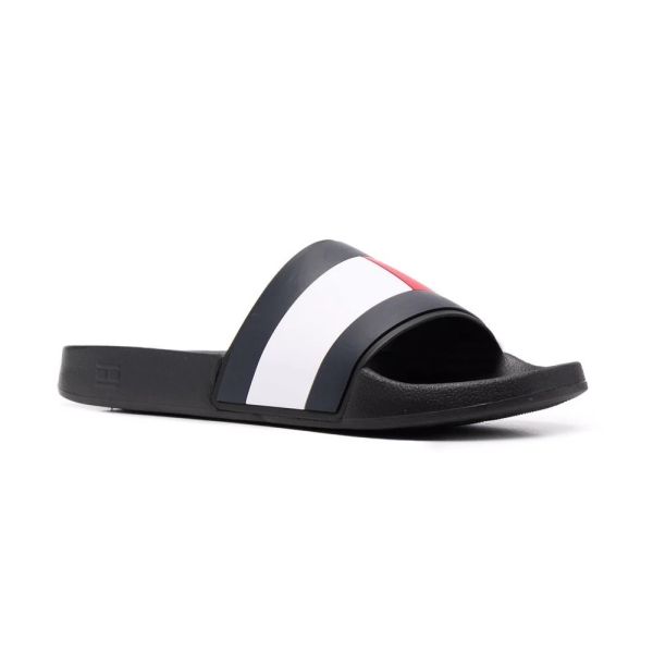 Tommy Hilfiger Flag Slippers Zwart