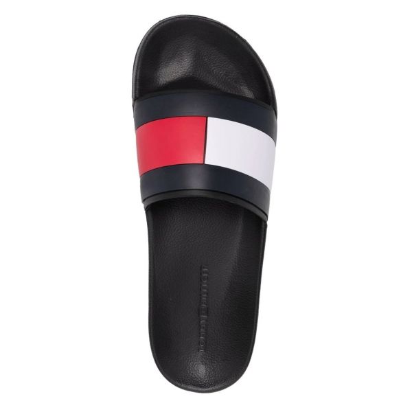 Tommy Hilfiger Flag Slippers Zwart