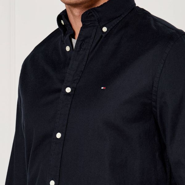Tommy Hilfiger Flex Brushed Easy Overhemd Navy