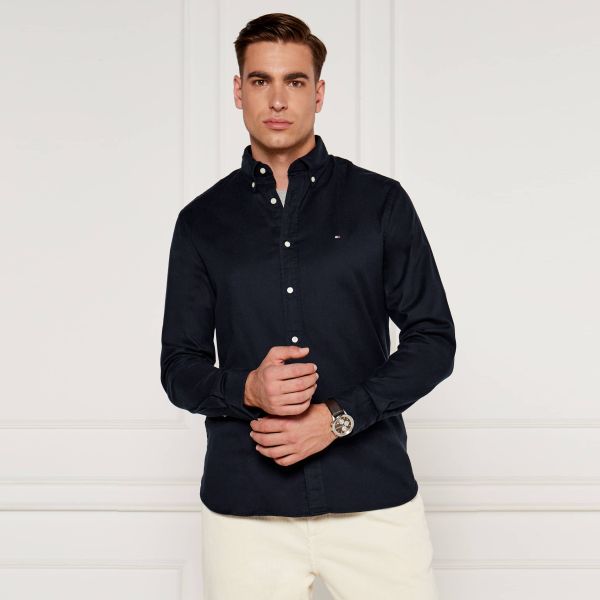 Tommy Hilfiger Flex Brushed Easy Overhemd Navy