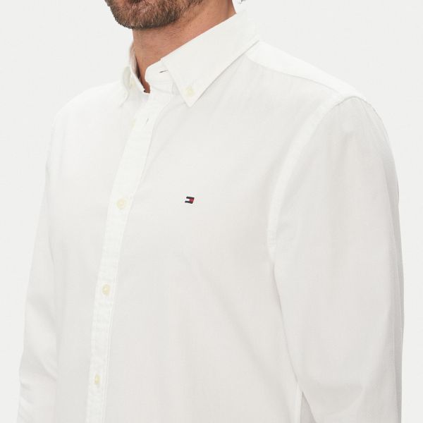 Tommy Hilfiger Flex Dobby Overhemd Wit