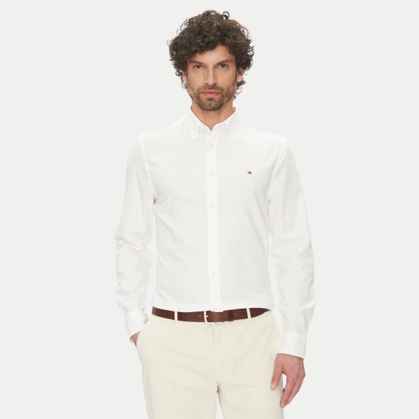 Tommy Hilfiger Flex Dobby Overhemd Wit