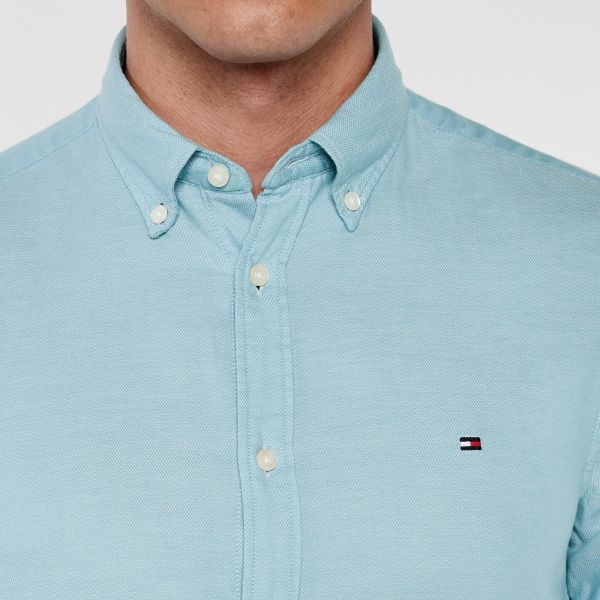 Tommy Hilfiger Flex Dobby Overhemd Blauw