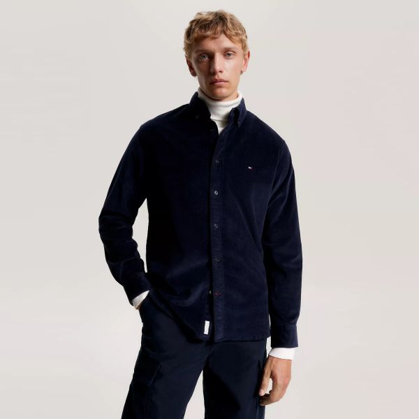 Tommy Hilfiger Flex Solid Corduroy Overhemd Navy