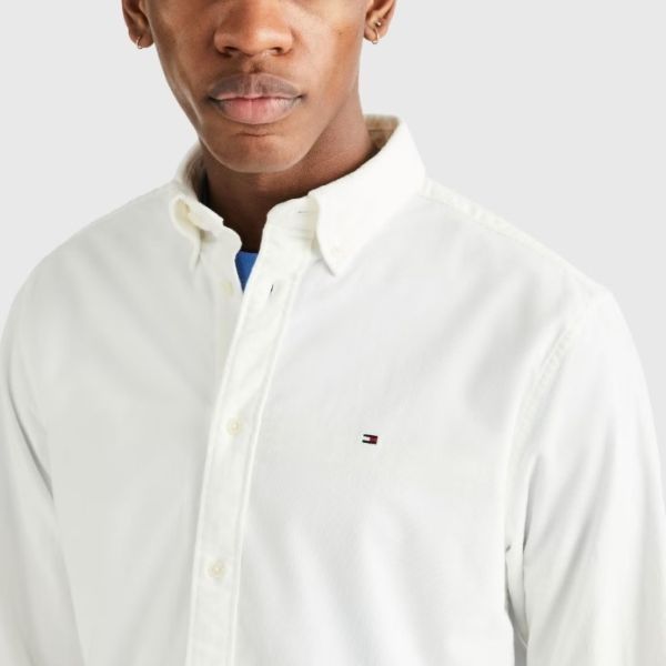 Tommy Hilfiger Flex Solid Corduroy Overhemd Off White