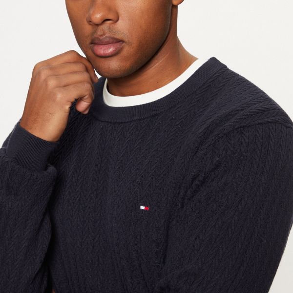 Tommy Hilfiger Herringbone Structure Sweater Navy