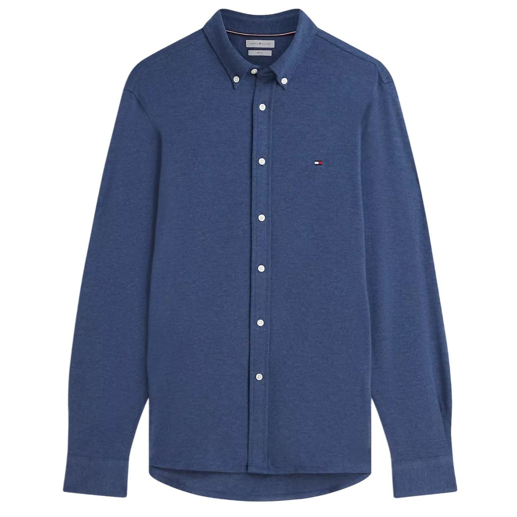Tommy Hilfiger Knit Pique Feather Overhemd Donker Blauw