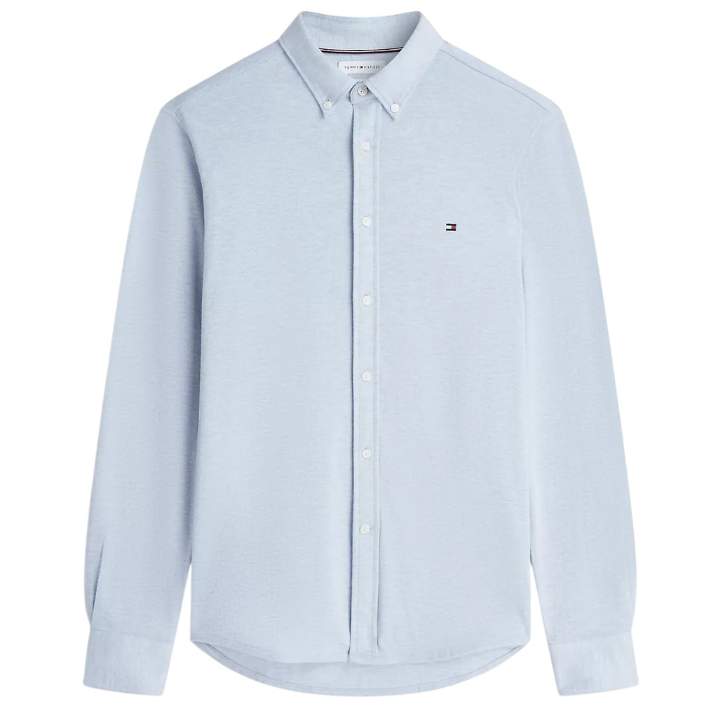 Tommy Hilfiger Knit Pique Feather Overhemd Licht Blauw