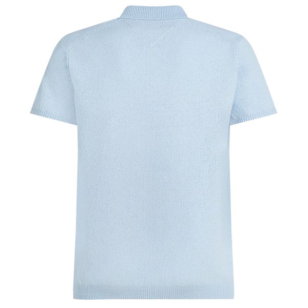 Tommy Hilfiger Knitted Textured Polo Licht Blauw
