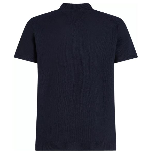Tommy Hilfiger Knitted Textured Polo Navy