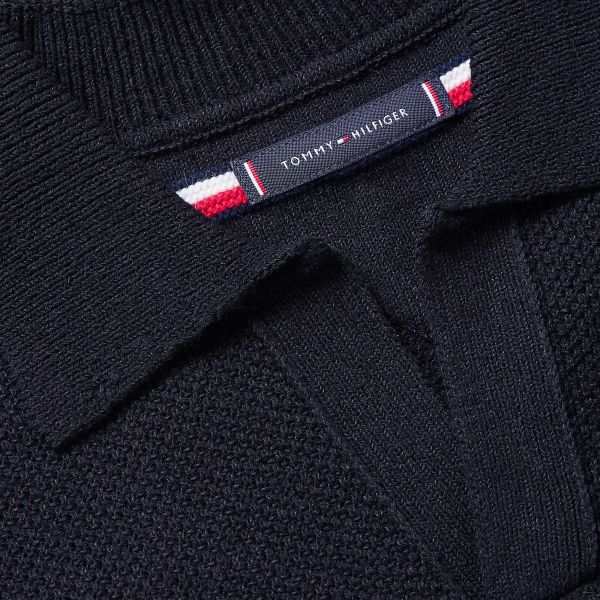 Tommy Hilfiger Knitted Textured Polo Navy