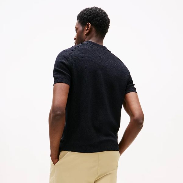 Tommy Hilfiger Knitted Textured Polo Navy