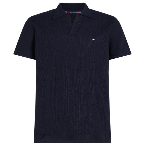 Tommy Hilfiger Knitted Textured Polo Navy