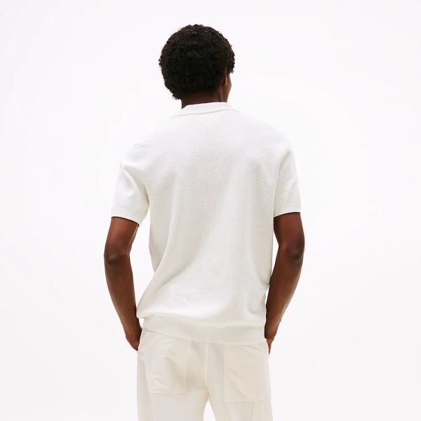 Tommy Hilfiger Knitted Textured Polo Off White