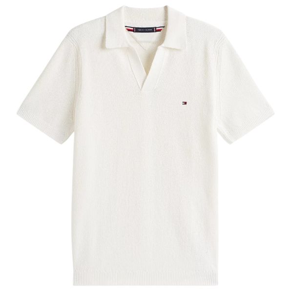 Tommy Hilfiger Knitted Textured Polo Off White