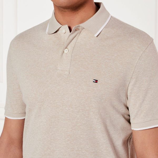 Tommy Hilfiger Linen Pique Regular Polo Beige