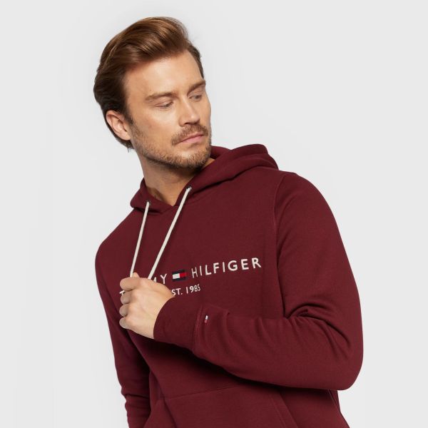 Tommy Hilfiger Logo Hoodie Bordeaux