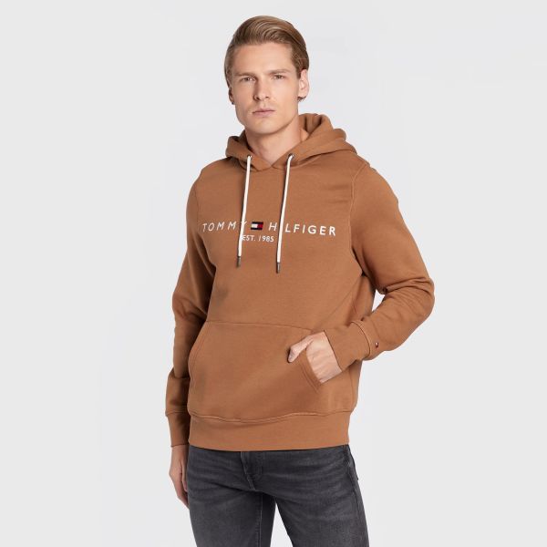 Tommy Hilfiger Logo Hoodie Bruin