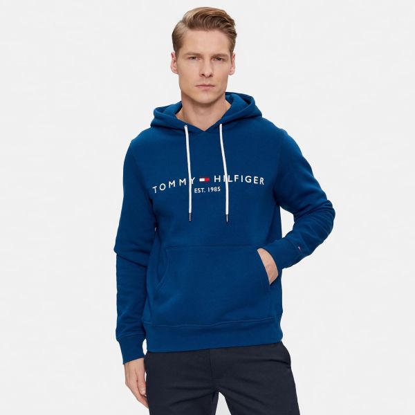 Tommy Hilfiger Logo Hoodie Donker Blauw