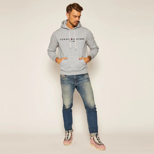 Tommy Hilfiger Logo Hoodie Grijs