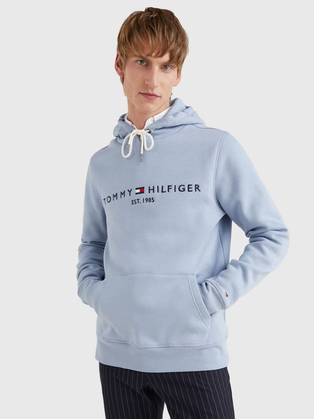 tommy hilfiger logo hoodie licht blauw