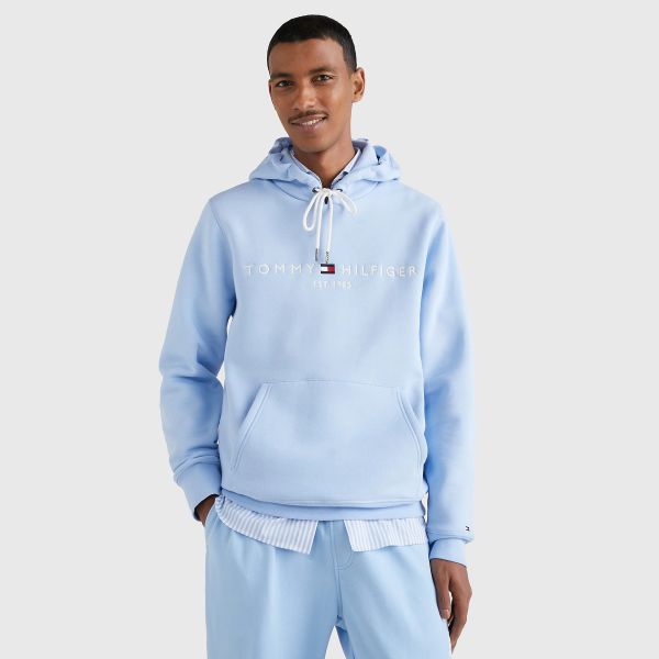 Tommy Hilfiger Logo Hoodie Licht Blauw