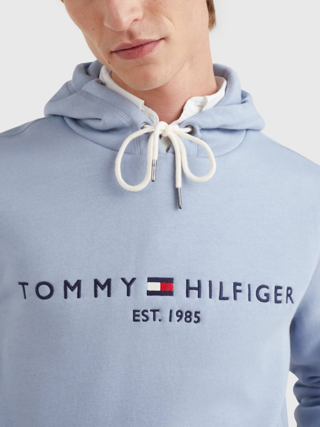 tommy hilfiger logo hoodie licht blauw