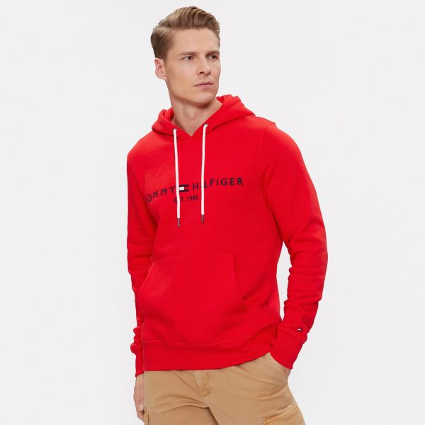 Tommy Hilfiger Logo Hoodie Rood