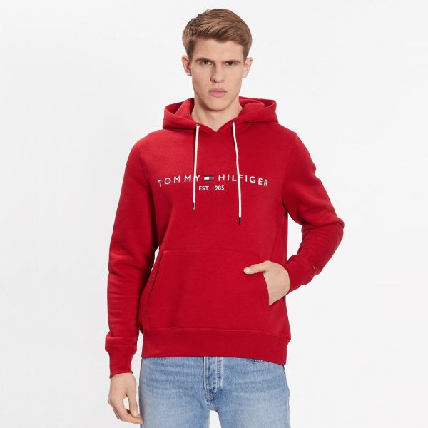 Tommy Hilfiger Logo Hoodie Rood