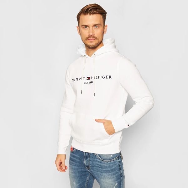 Tommy Hilfiger Logo Hoodie Wit