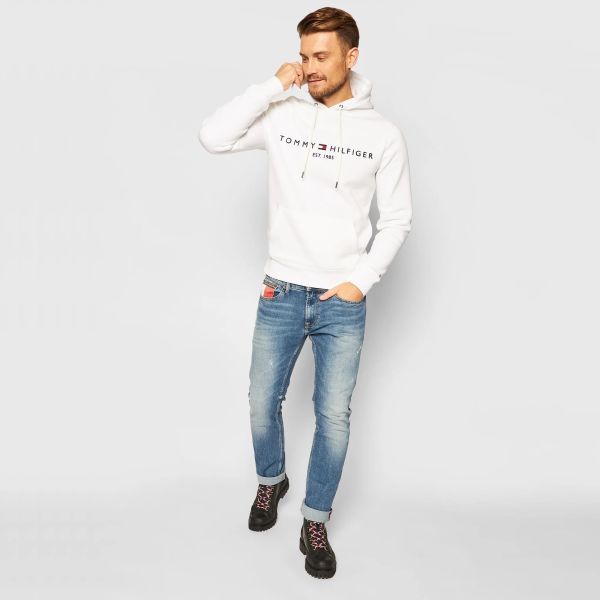 Tommy Hilfiger Logo Hoodie Wit
