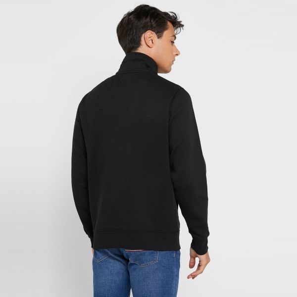 Tommy Hilfiger Logo Mockneck Sweater Zwart
