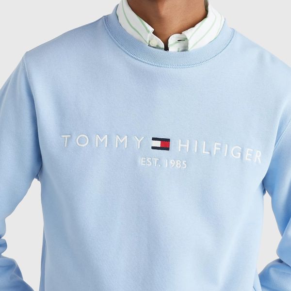Tommy Hilfiger Logo Sweater Licht Blauw