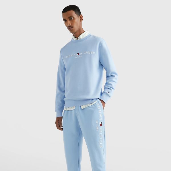 Tommy Hilfiger Logo Sweater Licht Blauw