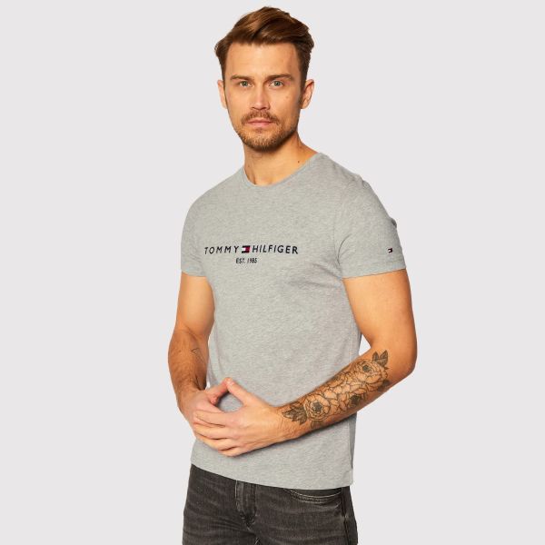 Tommy Hilfiger Logo T-shirt Grijs