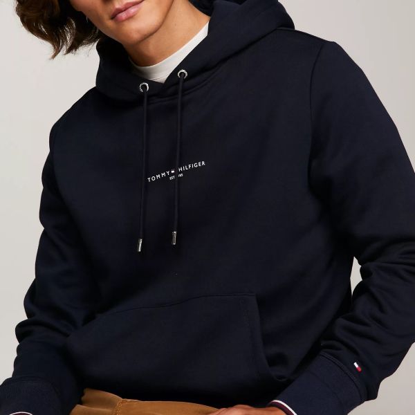 Tommy Hilfiger Logo Tipped Hoodie Navy