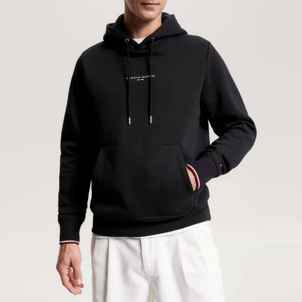 Tommy Hilfiger Logo Tipped Hoodie Zwart