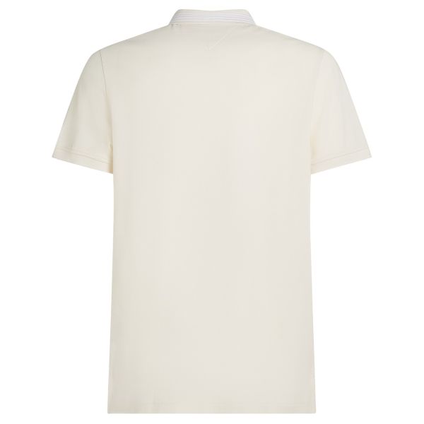 Tommy Hilfiger Mercerised Pique Zip Polo Off White